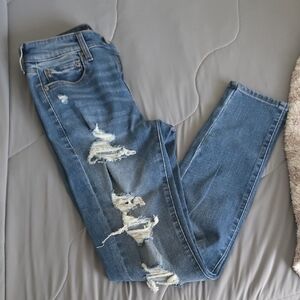 Aeropostale Ripped Blue Skinny Jeans